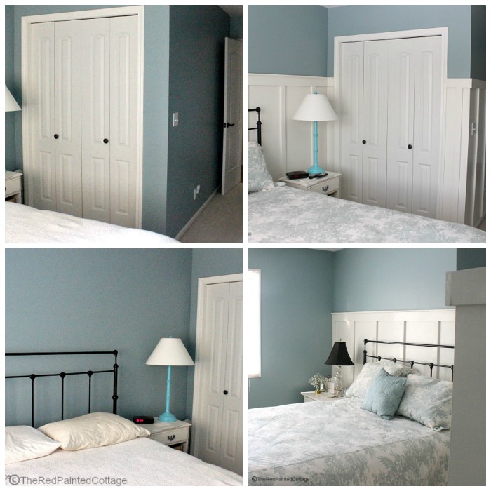 Before and After of our Master bedroom with board and batten