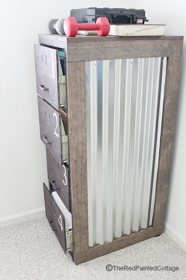 Learn How To Transform An Ordinary File Cabinet Into Extraordinary Using Corrugated Metal