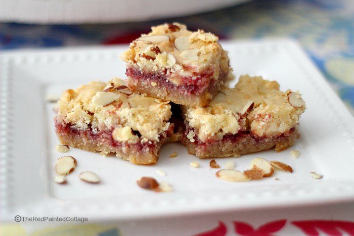 Raspberry Almond Bars With White Chocolate Chips