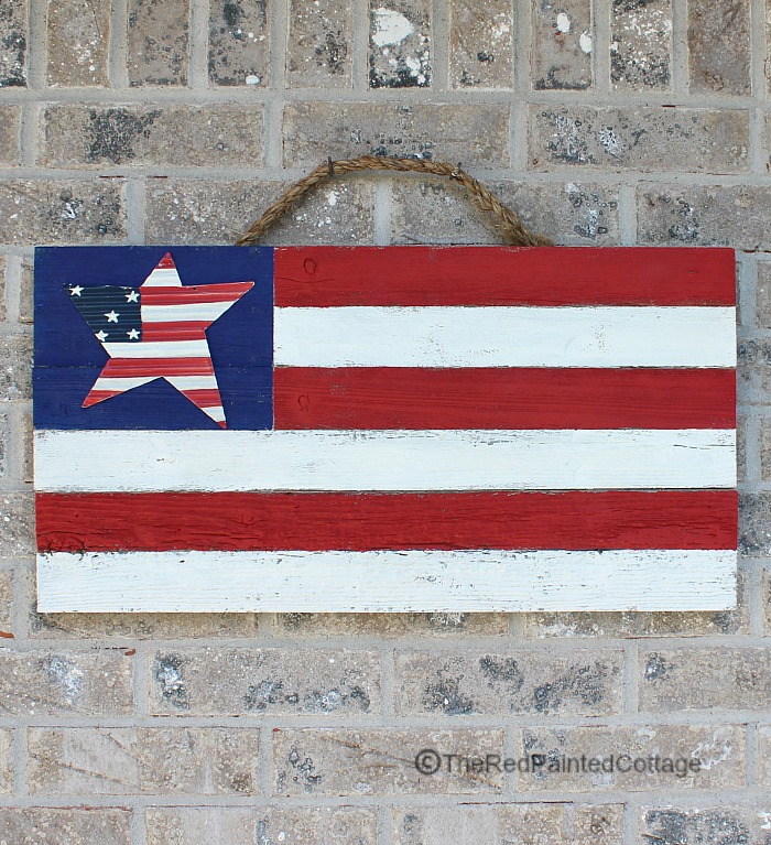 DIY Rustic Flag With Old Wood
